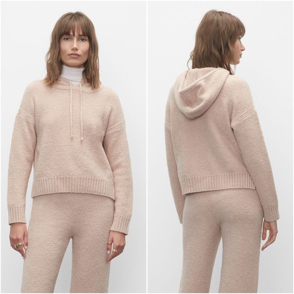Club Monaco Pale Pink Pullover Boucle Hoodie